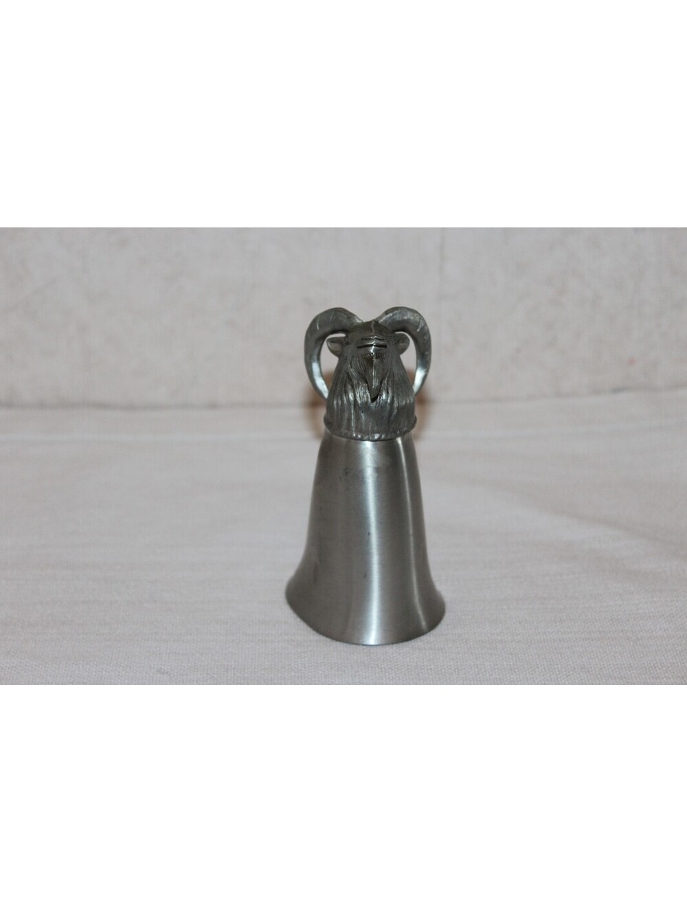 Vintage Connecticut Pewter Goat Head Stirrup Cup Shot Glass Ram Hunting Barware